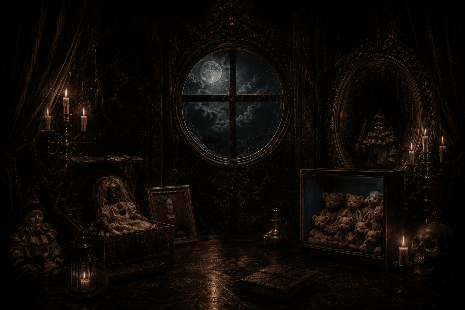 Paranormal magic show atmosphere